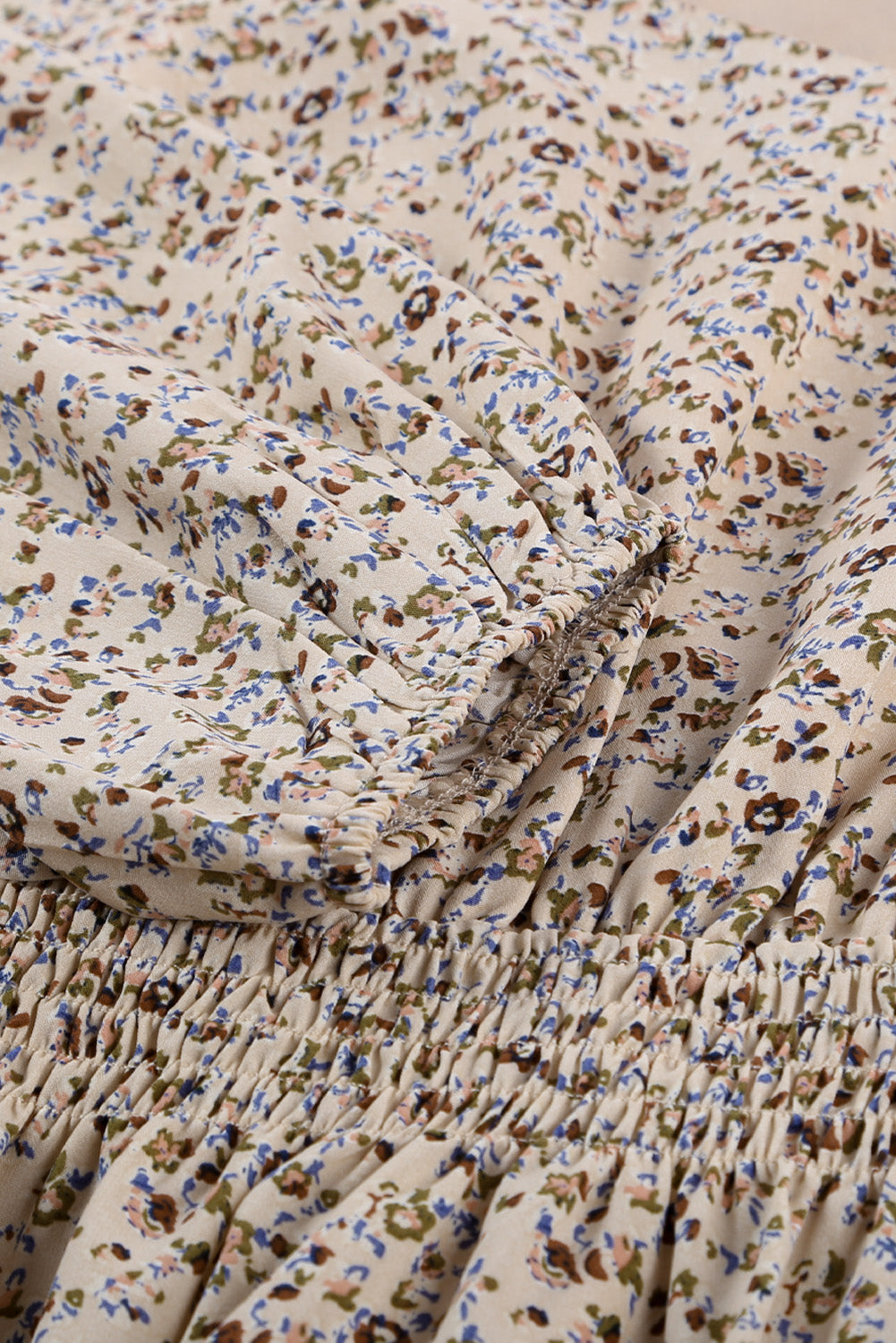 Graceful Elastic Waist Ruffled Floral Dress