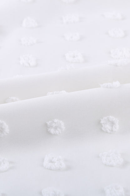 Blusa con manga farol y encaje de lunares