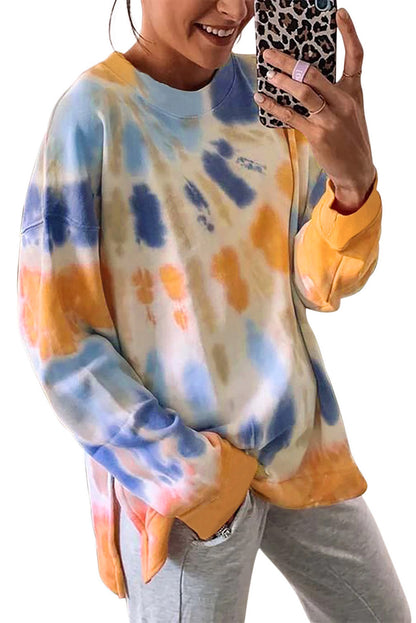 Sweat-shirt tie-dye à fentes latérales