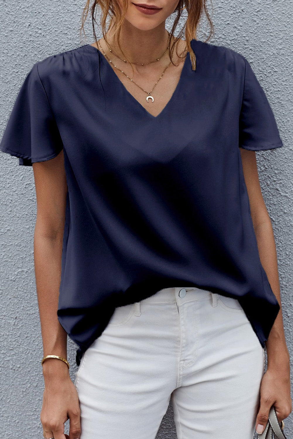 V Neck Short Sleeve Tee