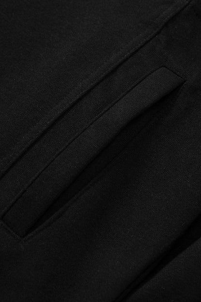 Sweat à capuche à manches longues et demi-fermeture éclair avec poche 