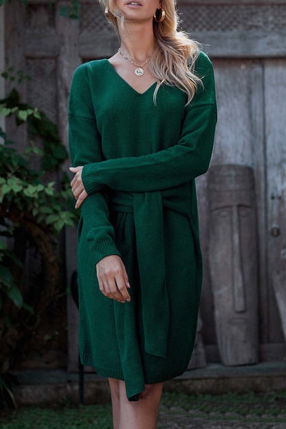 Don’t Let Me Go Tie Sweater Dress