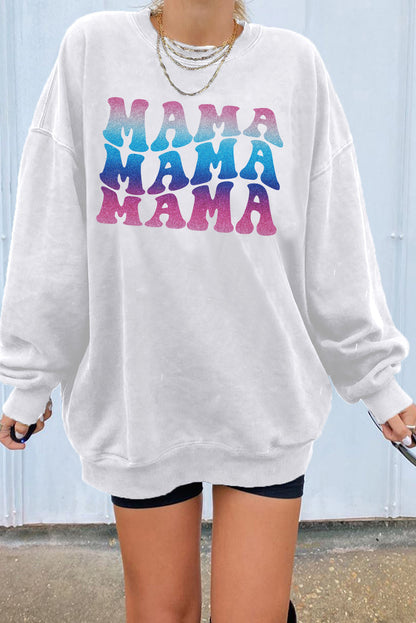 Dark Blue Oversized Solid Drop Shoulder Sweatshirt