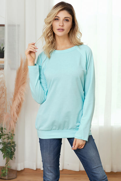 Detalle de cremallera azul claro Sudadera sin capucha