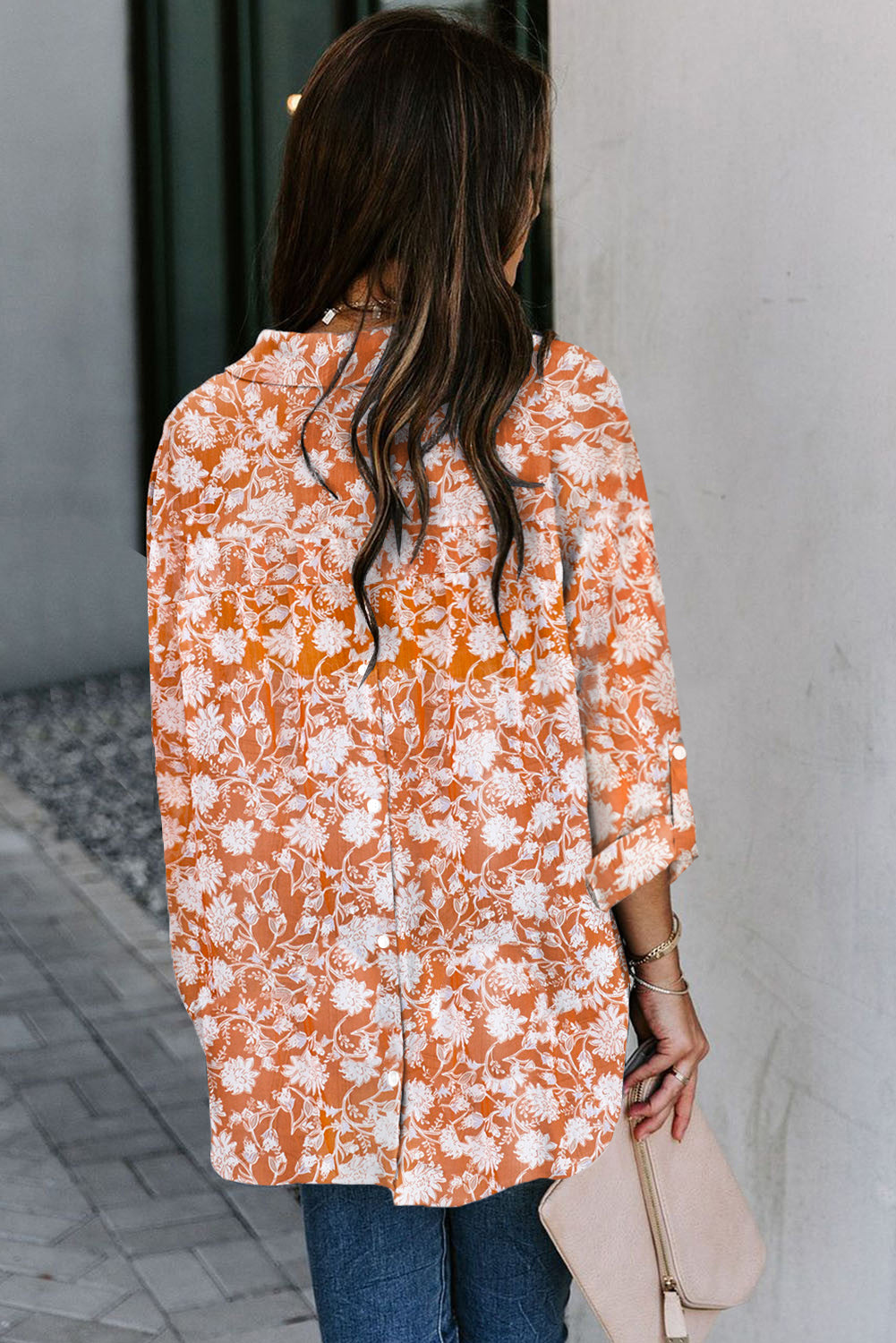 Floral Print Buttoned Long Sleeve Shirt