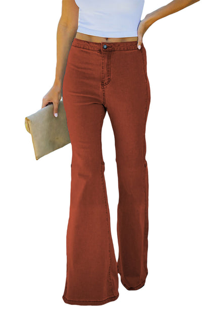 Jean cloche taille haute avec poches 