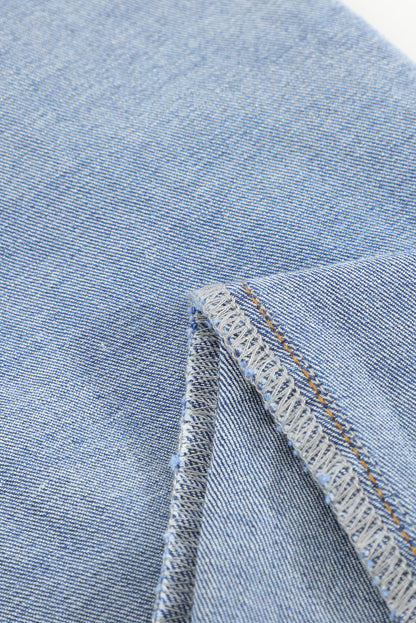 Jeans ajustados al tobillo desgastados con lavado medio