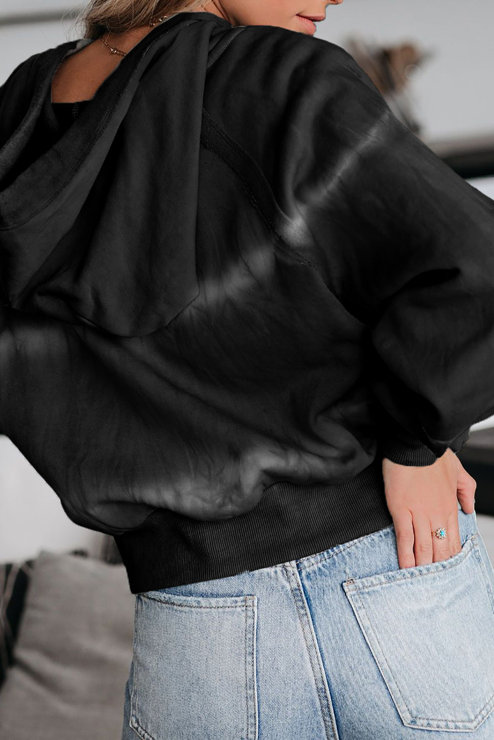 Sudadera tie-dye con bolsillo en algodón