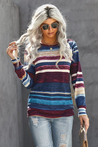 Haut à manches longues en tricot uni 