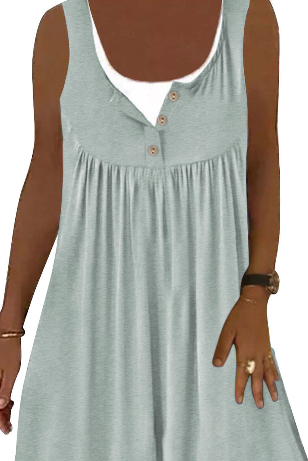 Mini-robe sans manches en deux pièces à volants 