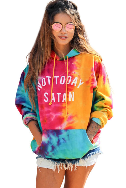Hoy no Satanás sudadera con capucha tie-dye