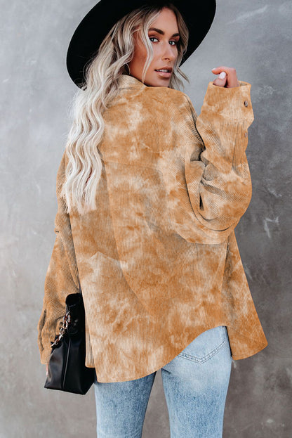 Camisa Suelta De Pana Teñida Con Lazo