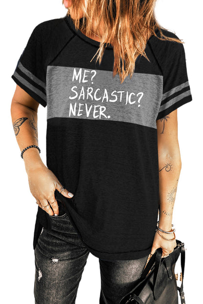 Camiseta con manga a rayas y bloques de color