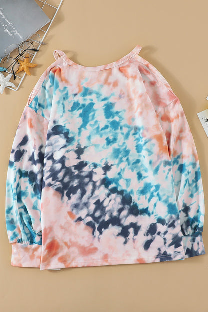 Top con hombros descubiertos y efecto tie dye Waves