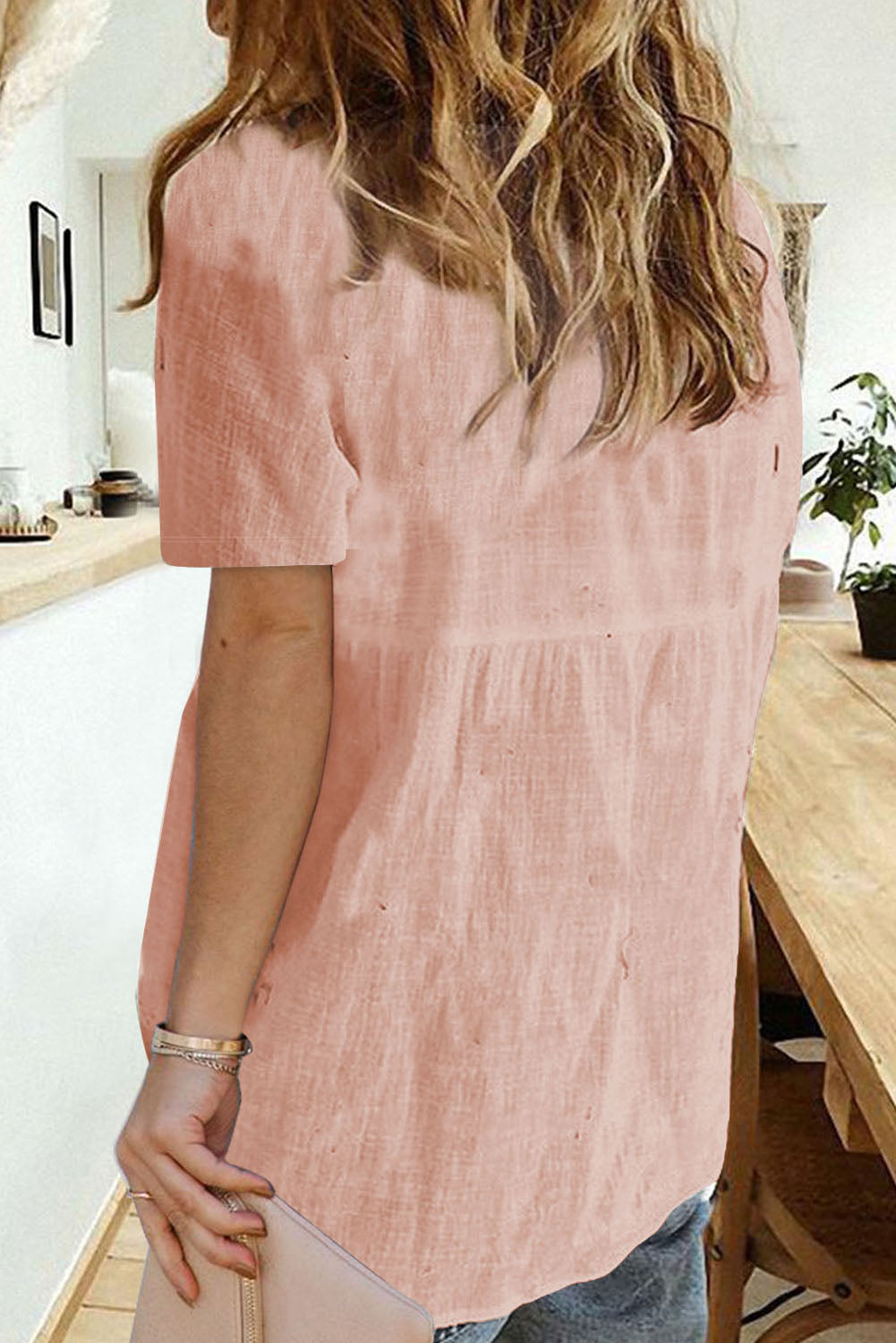 Top de manga corta con textura