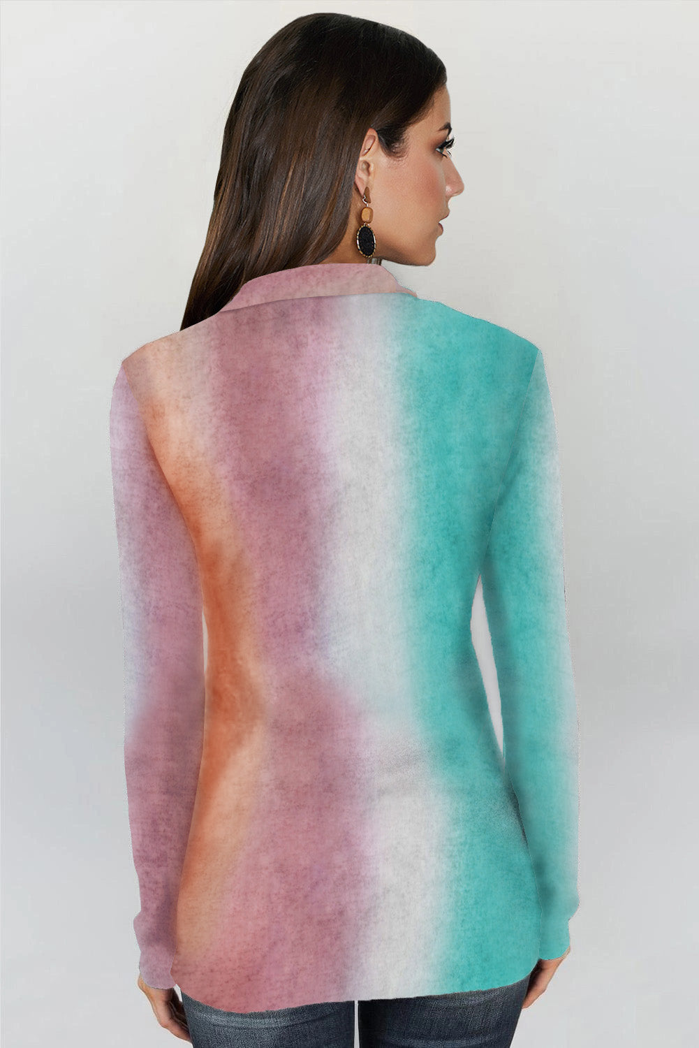 Pull zippé à imprimé tie-dye 