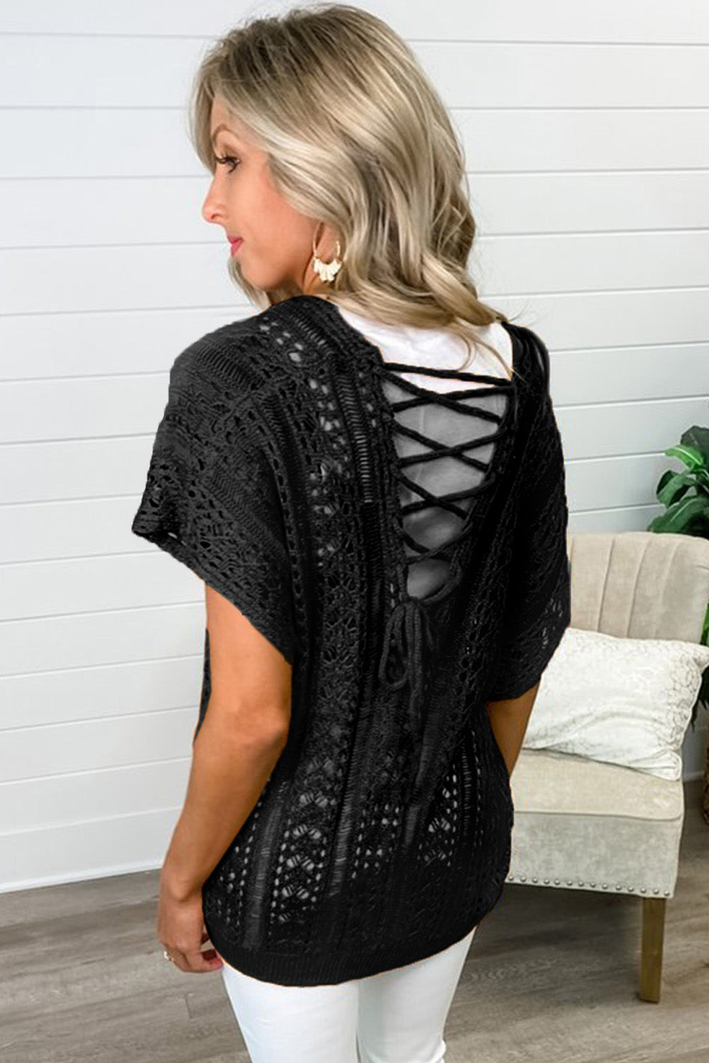 Haut en tricot ajouré 