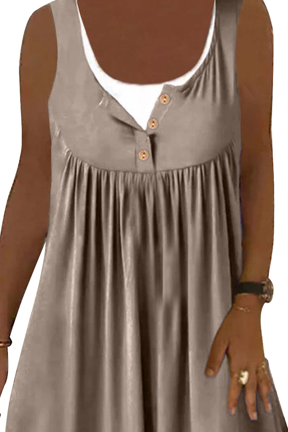 Mini-robe sans manches en deux pièces à volants 