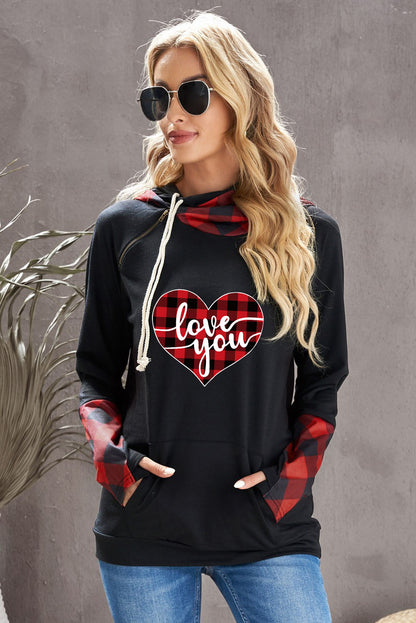 Sweat à capuche avec trou pour le pouce Double Hoods