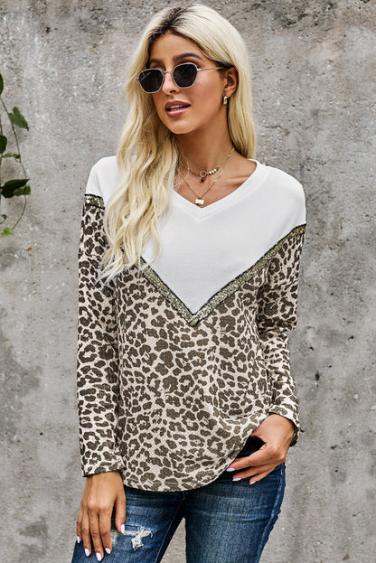 Empalme Colorblock Cuello en V Sudaderas con capucha