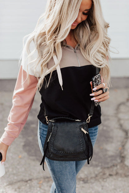 Sweat à capuche zippé colorblock