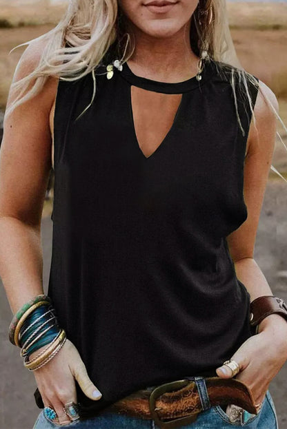 Débardeur à imprimé drapeau américain découpé