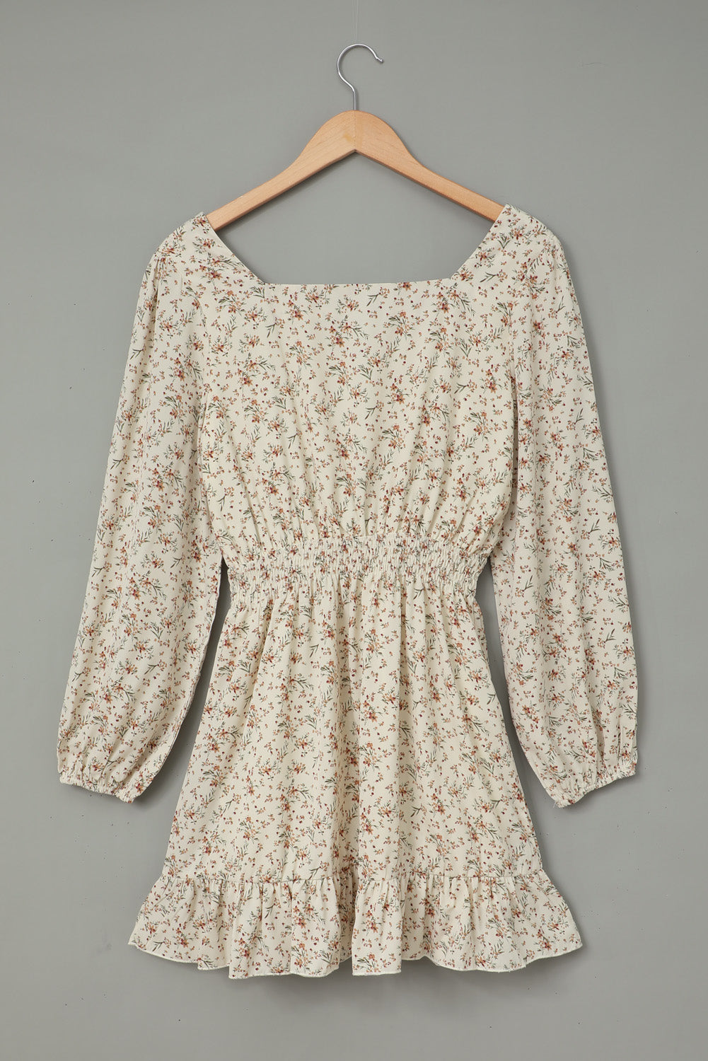 Graceful Elastic Waist Ruffled Floral Dress