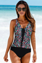 Dotted Print Ruffles One-piece Swimsuit