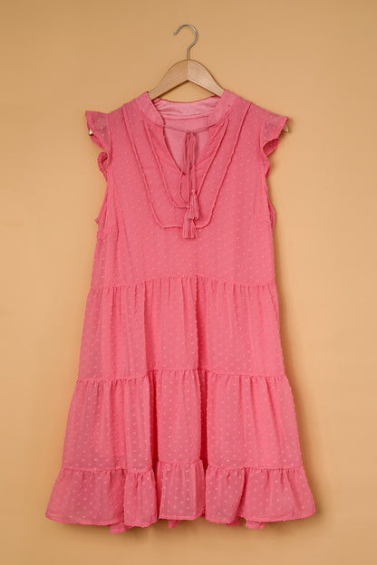 Swiss Dot Tiered Babydoll Mini Dress