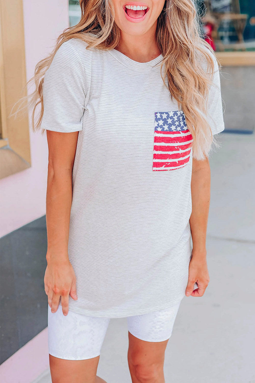 Camiseta de rayas con bolsillo de Only In America
