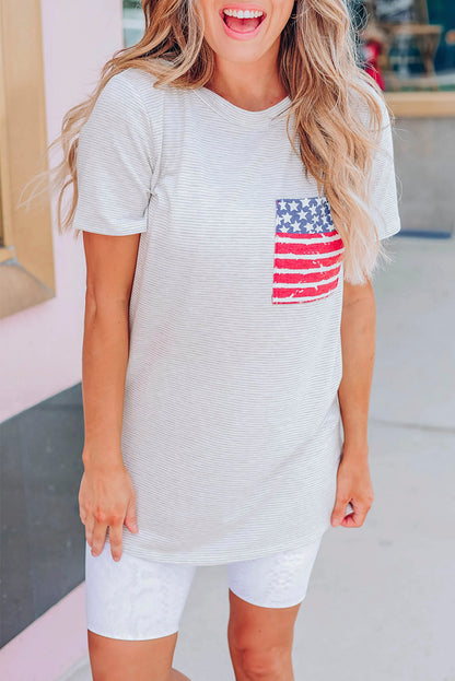 Camiseta de rayas con bolsillo de Only In America