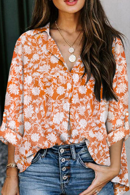 Floral Print Buttoned Long Sleeve Shirt