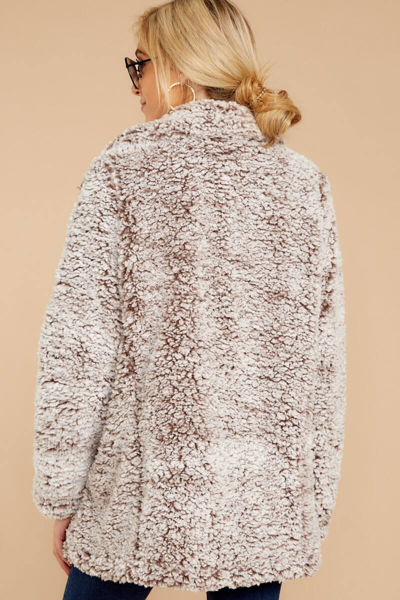 Chaqueta de felpa con solapa cruzada 