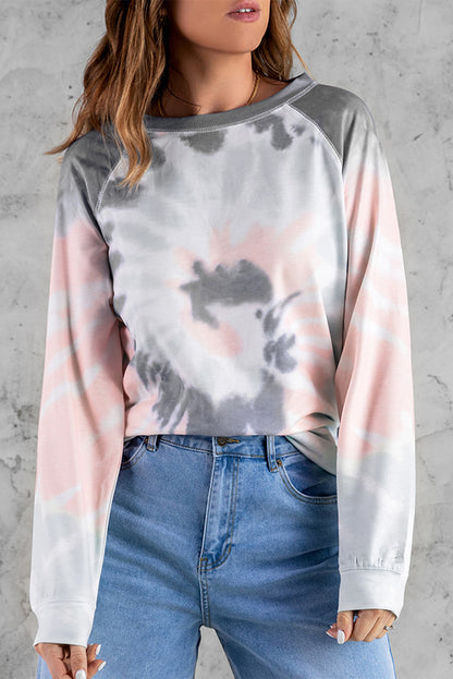 Sudadera de ocio holgada con teñido anudado de Ombre 