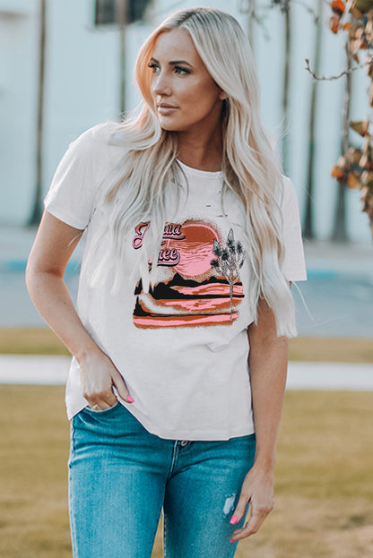 Camiseta mixta de algodón con cuello redondo y agujeros