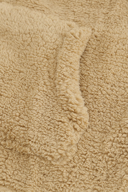 Sweat-shirt à capuche zippé 1/4 en sherpa avec kangourou