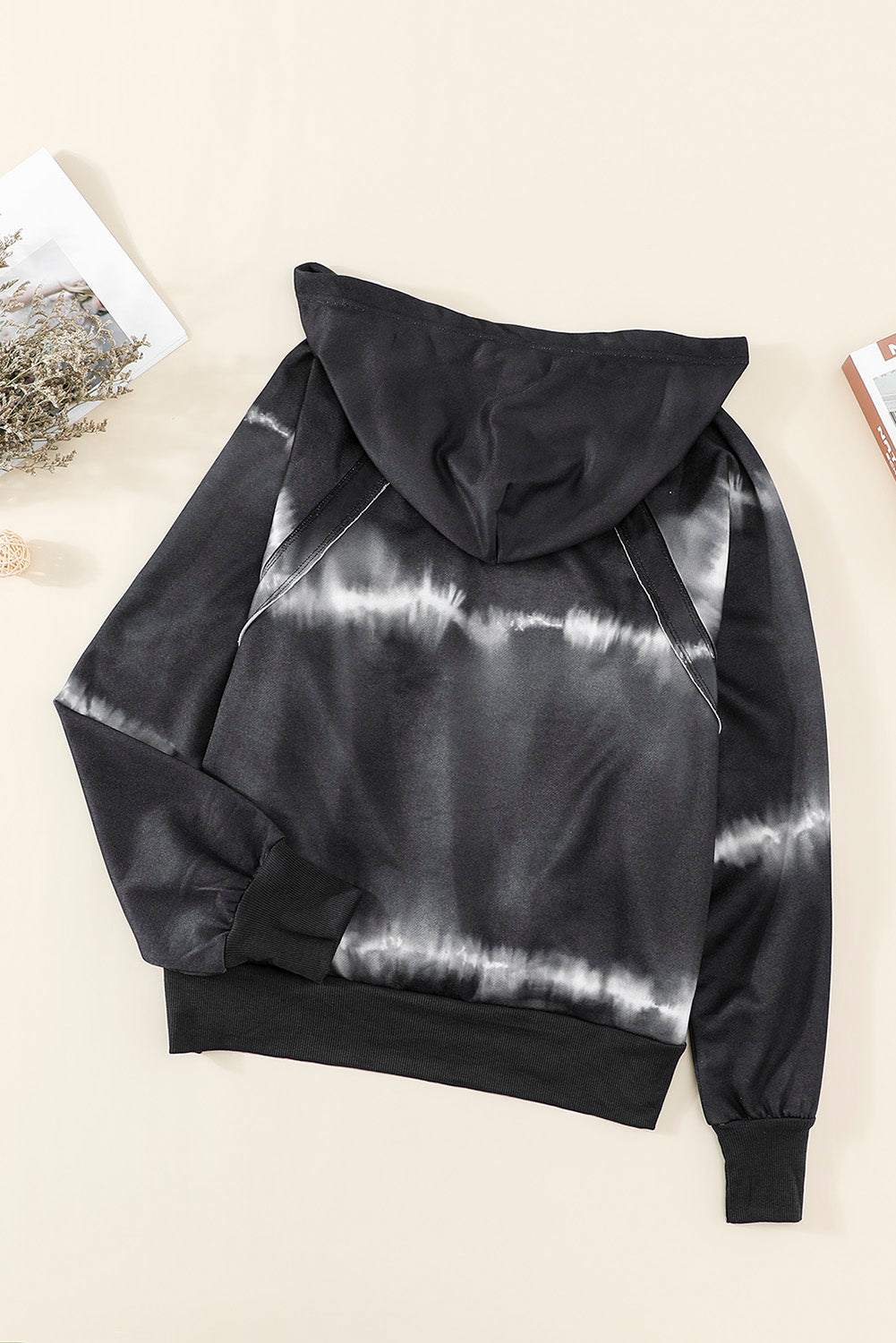 Sudadera tie-dye con bolsillo en algodón