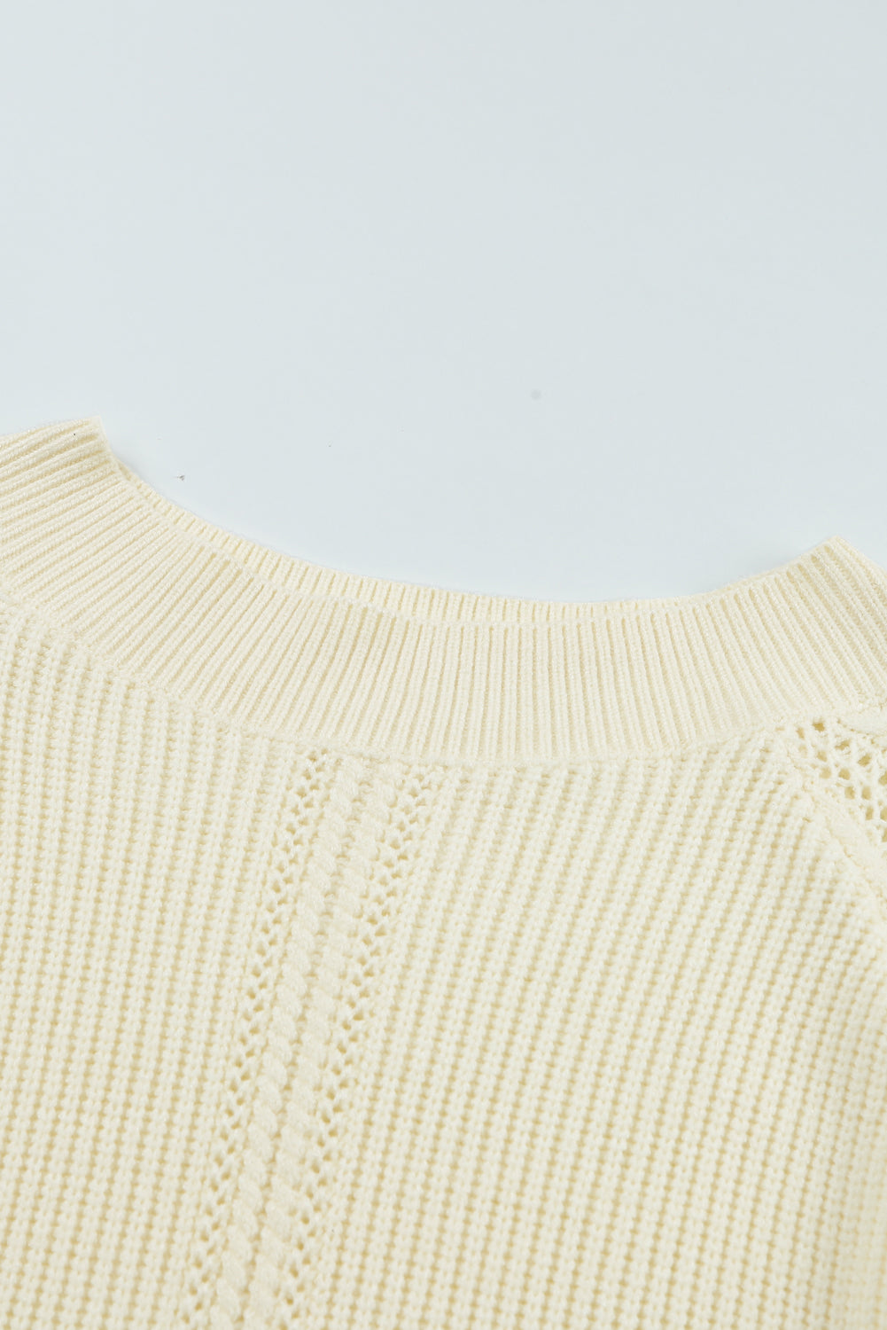 Beige Plain Off Shoulder Knit Pullover Sweater