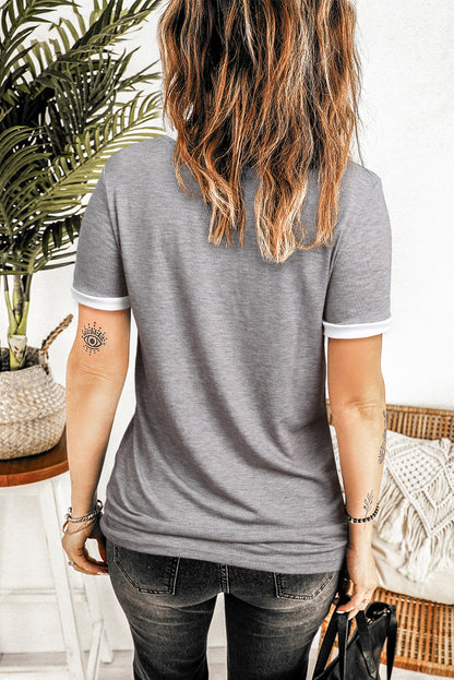 Top de manga corta con cuello redondo