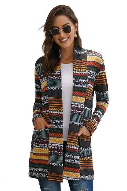 Abrigo cárdigan estampado inolvidable multicolor