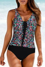 Dotted Print Ruffles One-piece Swimsuit