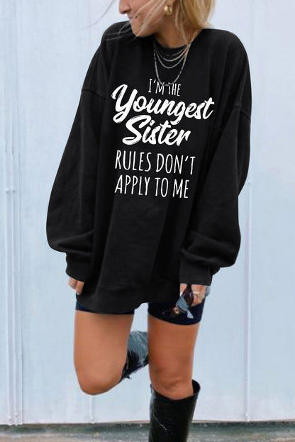 Dark Blue Oversized Solid Drop Shoulder Sweatshirt