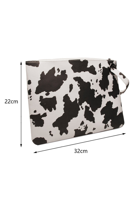 Animal Print Zipper PU Leather Handbag