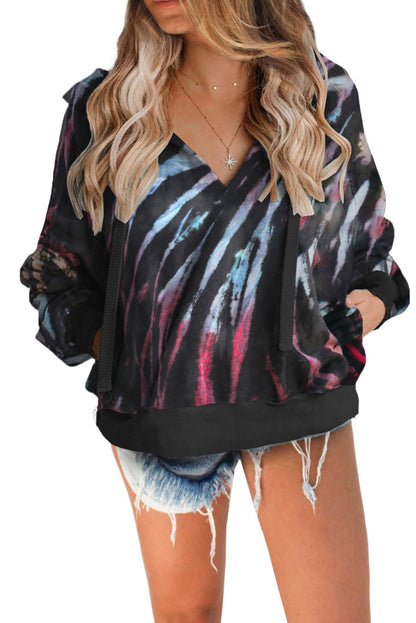 Sudadera tie-dye con bolsillo en algodón