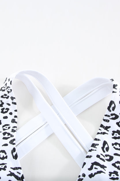 Ensemble de bikini imprimé croisé dans le dos 