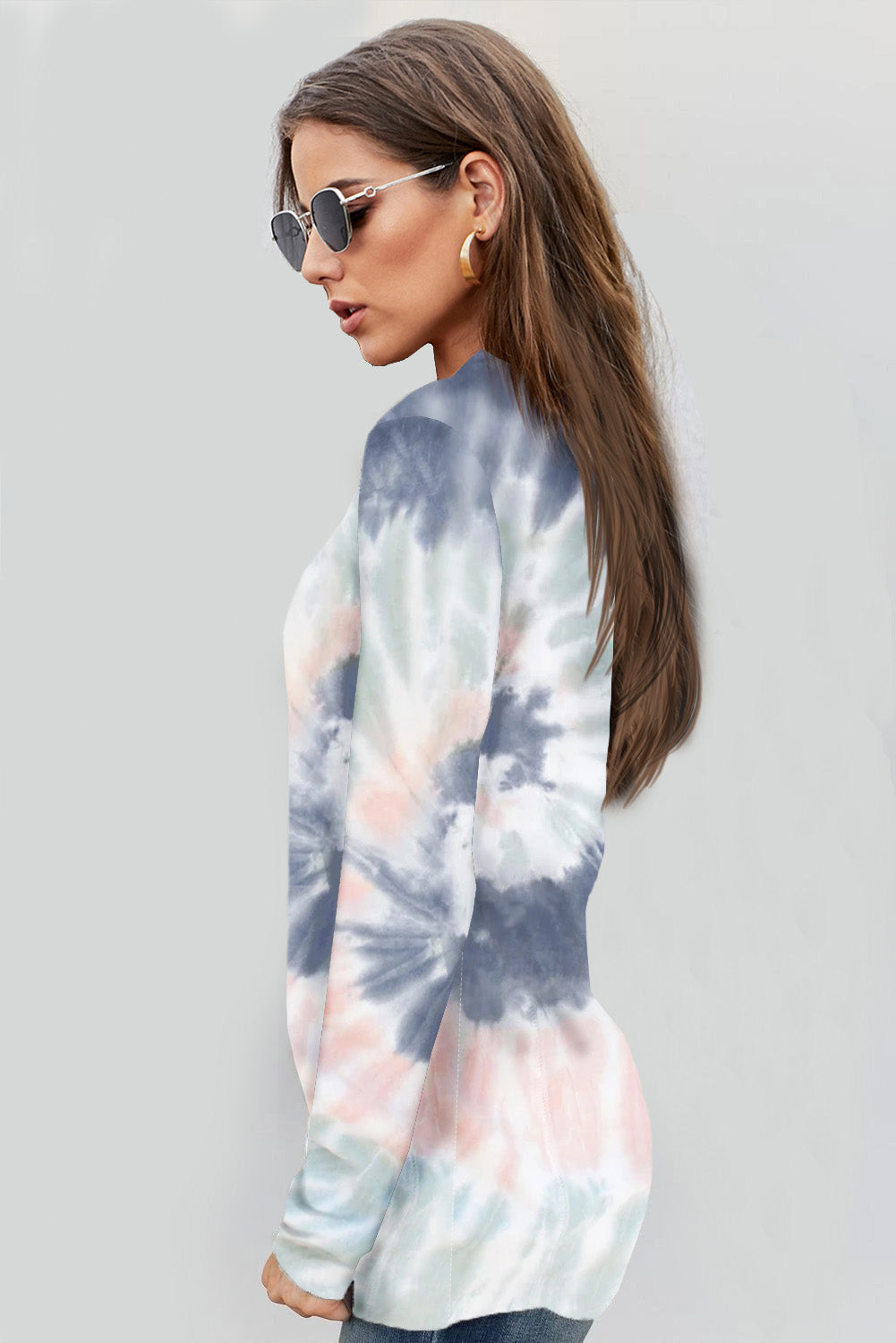 Pull zippé à imprimé tie-dye 