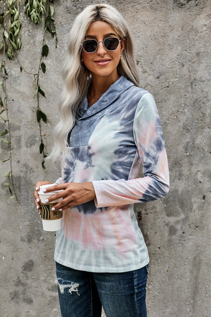 Pull zippé à imprimé tie-dye 