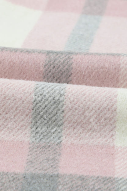 Veste à carreaux avec poche pour femme