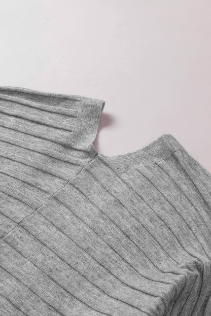 Cárdigan de punto acanalado con frente abierto 