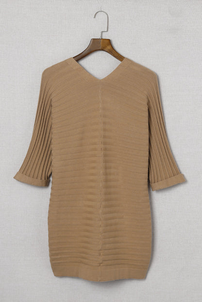 Cárdigan de punto acanalado con frente abierto 